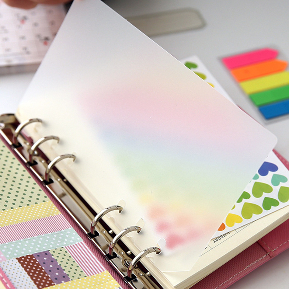 2pc spiral  a5 a6 a7 pp transparent pärm, helt enkelt spiral anteckningsbok planerare inre pärm indexavdelare padfolios, gör-det-själv-tillbehör