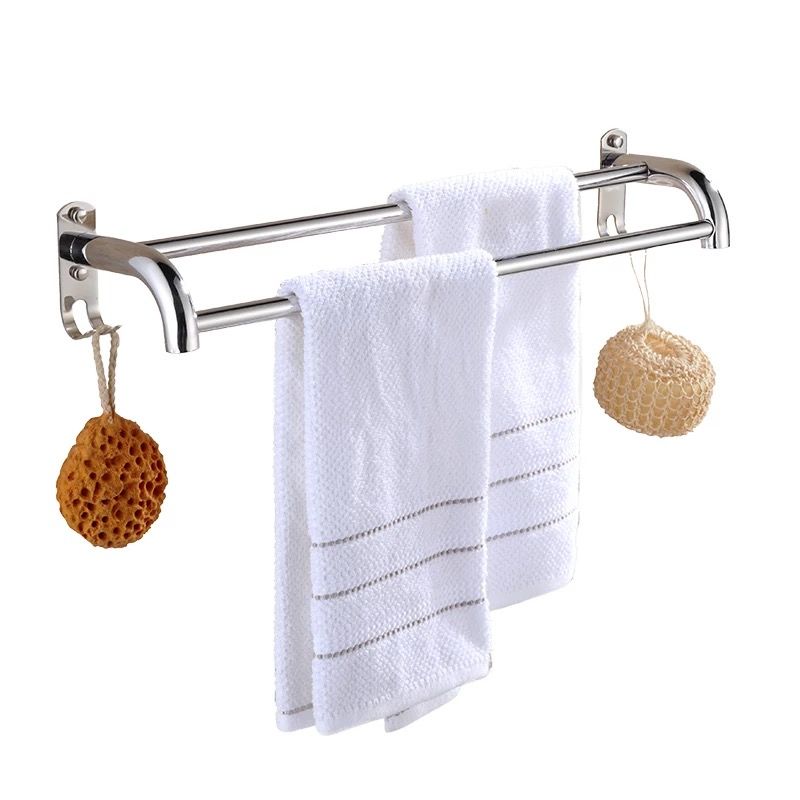 Punch-Gratis Naadloze Handdoekenrek 304 Roestvrij Staal Handdoek Rek Staaf Badkamer Haak Badkamer Plank Badkamer Handdoek Bar g8108