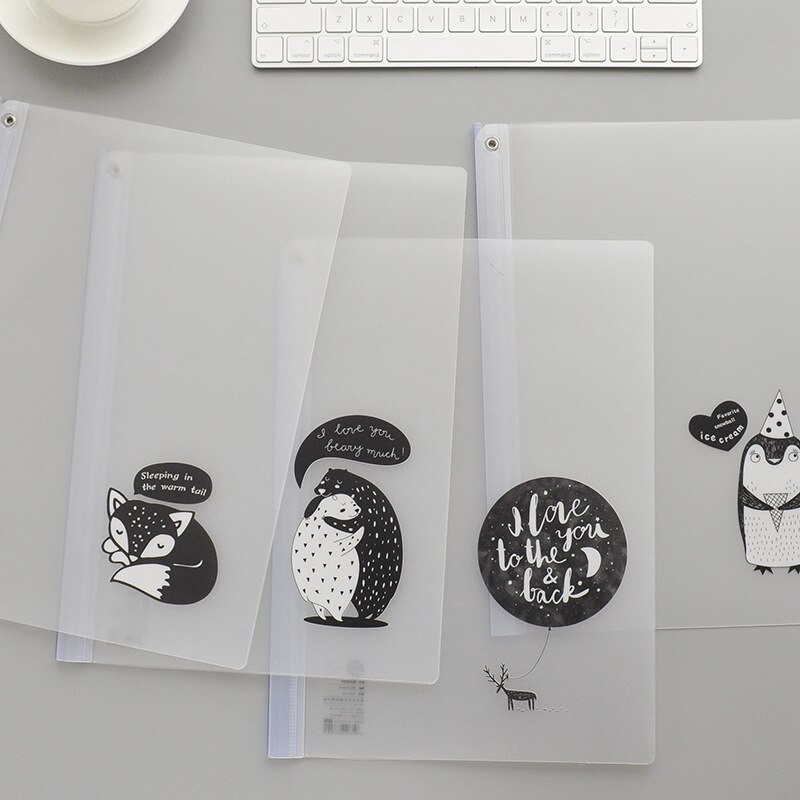 Contracted more transparent cartoon rotating clamps to A4 folder office folder students test paper clip