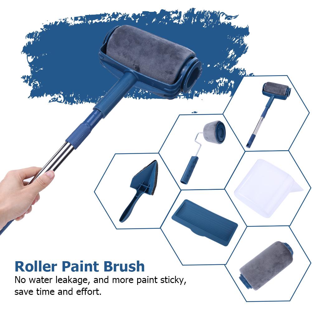 7pcs Paint Roller Brush Paint Runner Pro Roller DIY Wall Painting Brushes Set Wall Handle Use Wall Decorative Brushes Sets