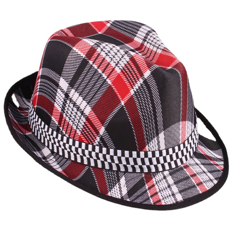 Plaid mænd kvinder jazz cap hat forår sommer hurtigt tør panama fedora hatte udendørs vandtæt strand solhat til voksne gh -529