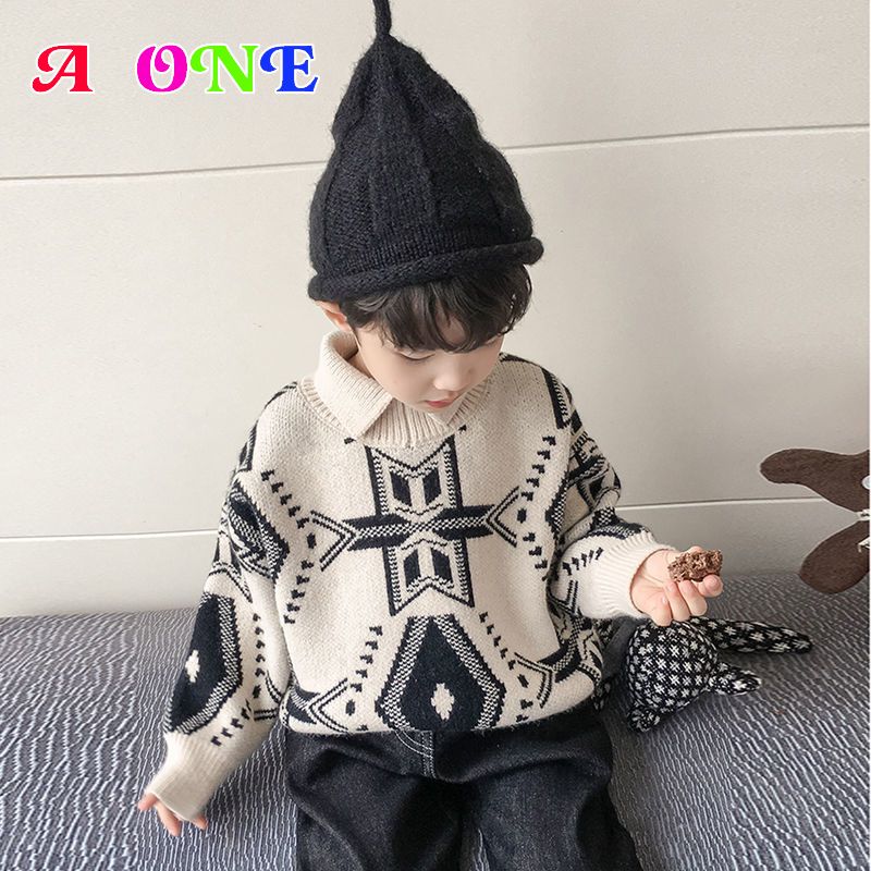 Baby Jongen Trui Winter Baby Jongens Kleding Kids Vest Mode Turn-Down Kraag Borduren Peuter Vallen Kleren