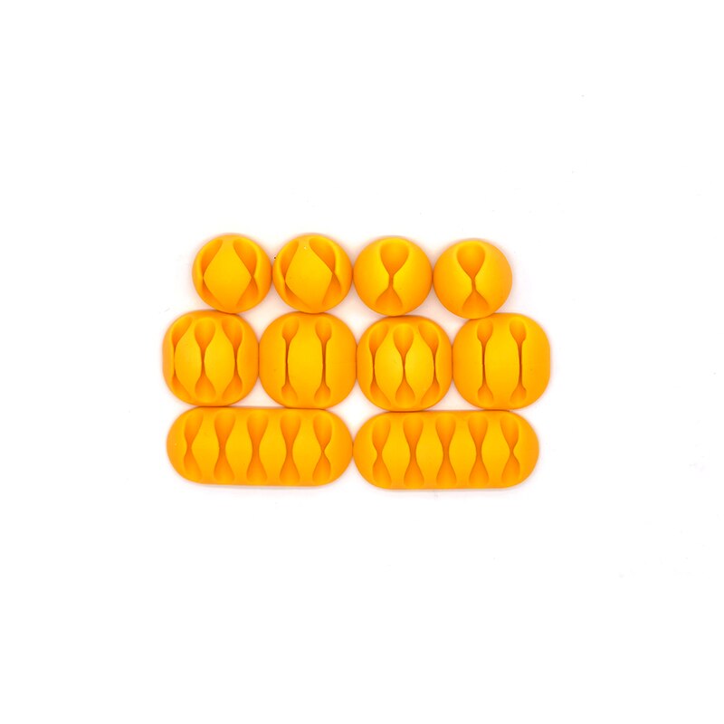 10Pcs/set Portable Double Five holes Wire Cord Cable winder Ties USB Charger Holder cable Organizer