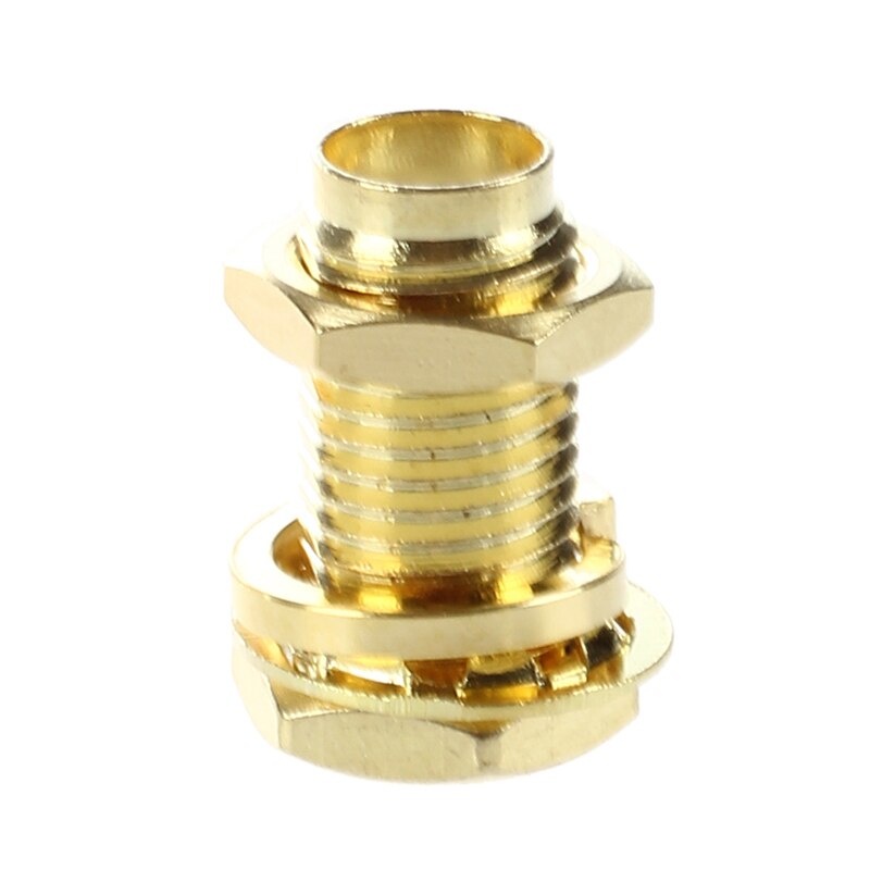 5 Pcs SMA Female Nut Bulkhead Crimp Straight RF Coax Connectors Adapters