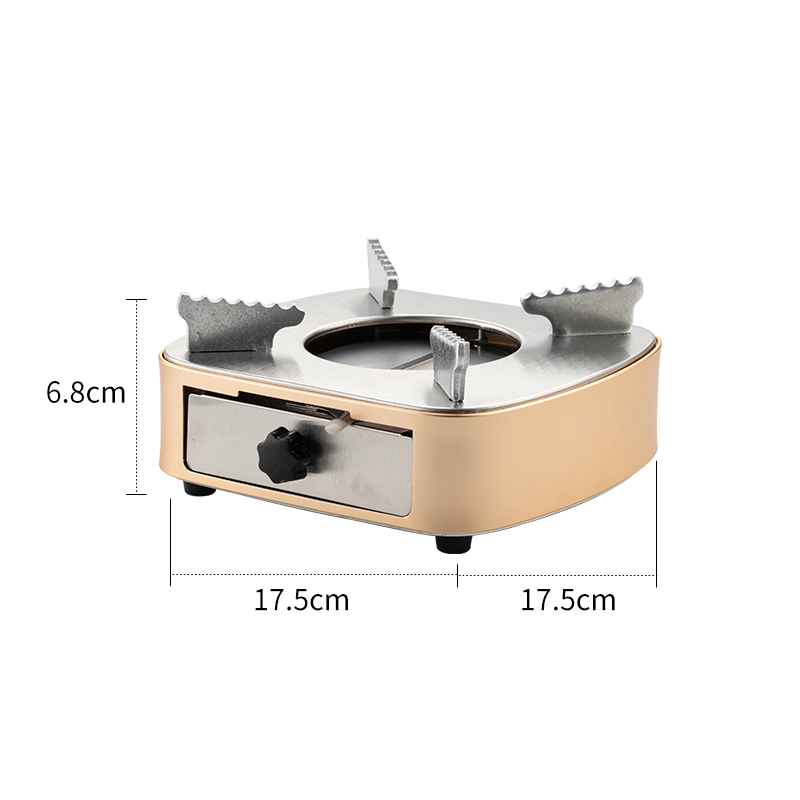 Marmite militaire dorée en acier inoxydable, petite marmite sèche coréenne, base spéciale pour cuisinière à alcool, Pot à soupe à gaz: Alcohol heater-A