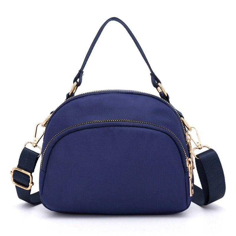 Sød pige crossbody tasker håndtaske bred rem kvinder skuldertasker multi-lomme dame messenger taske makeup taske til kvinder: Marine blå