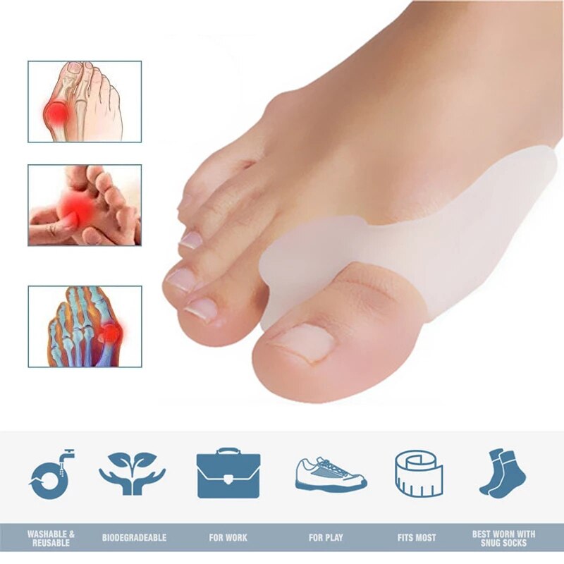 Pexmen 2 Teile/para Gel Zehe Separator Ballen Knochen Ektropium Erzähler Zehen Außen Gerät Fuß Pflege Werkzeuge Hallux Valgus Korrektor
