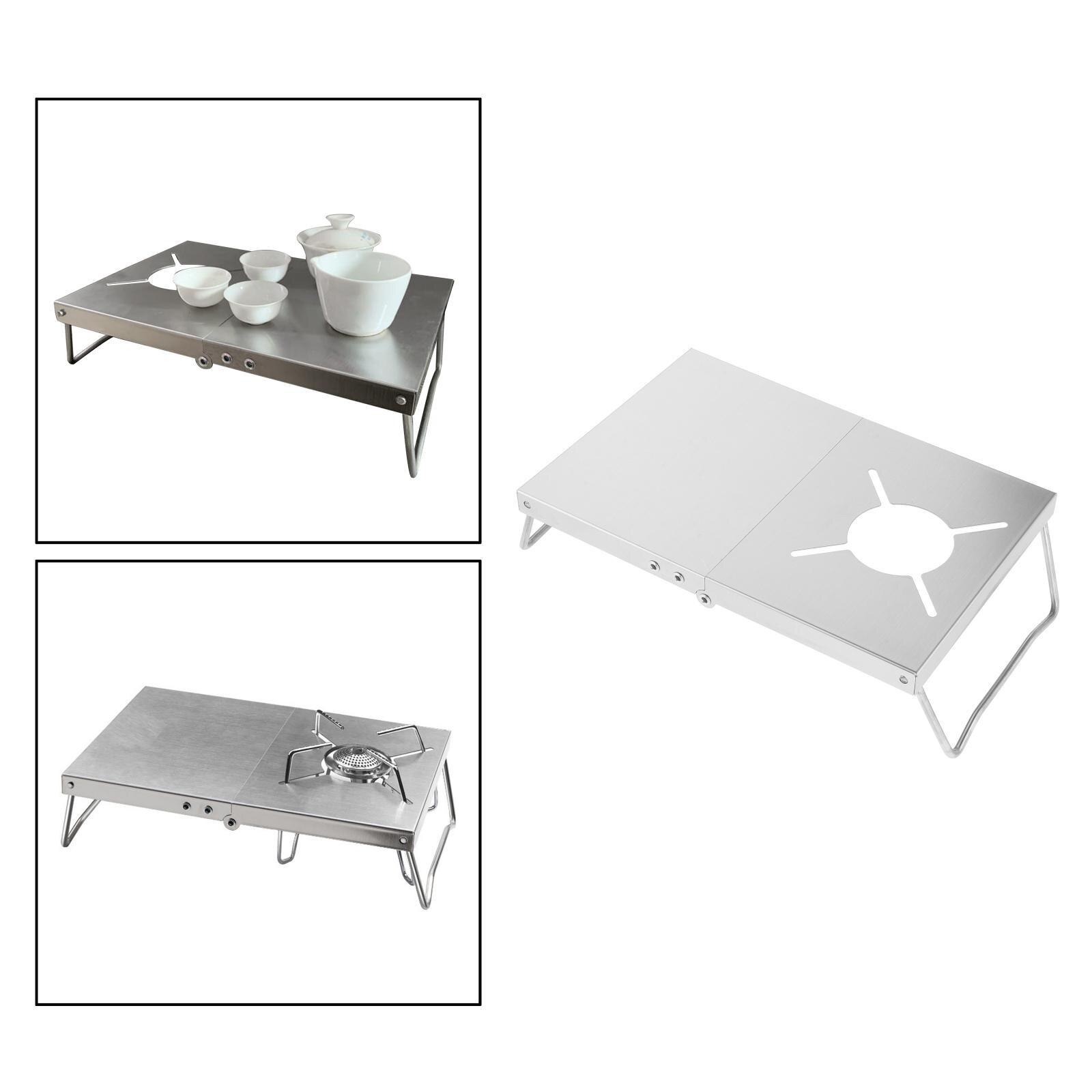 Portable Camping Table Gas Stove Desk Indoor for Camping Trips