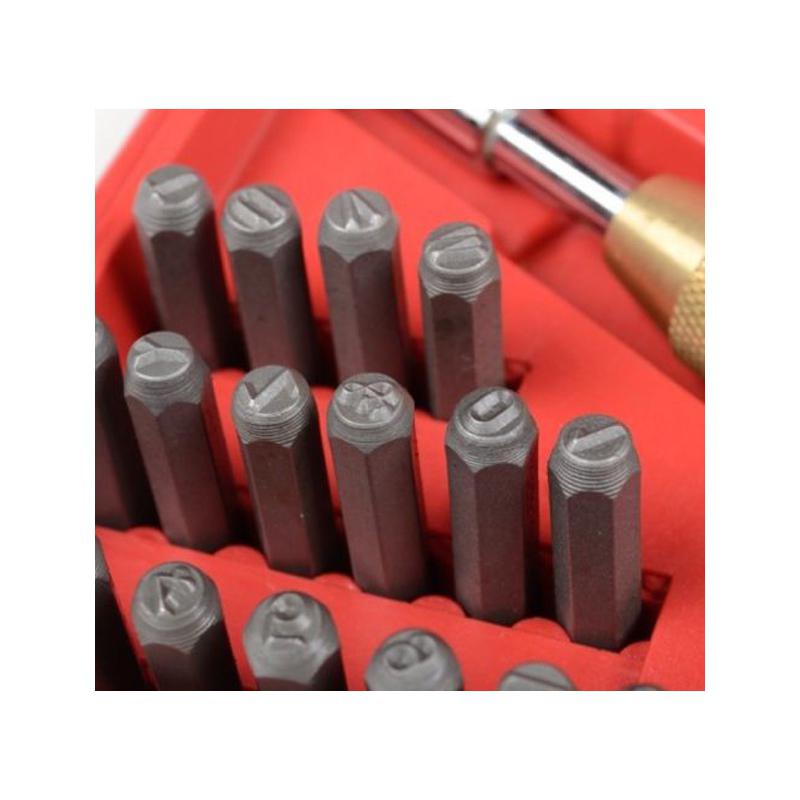 38 Pcs Steel 1/8in Automatic Number Letter Stamp Kit Metal Punch