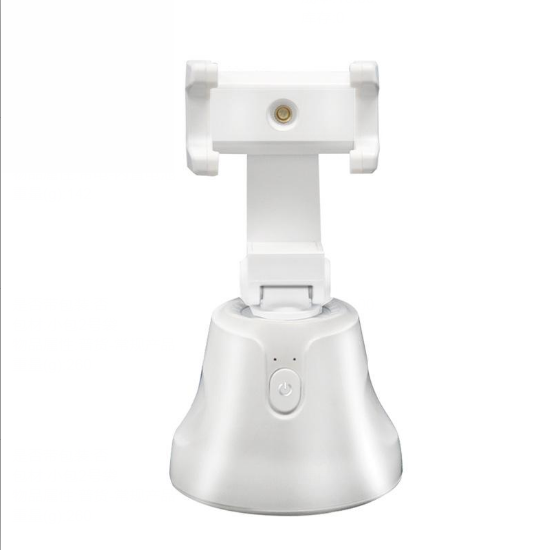 Soporte de teléfono para disparo inteligente, seguimiento automático, soporte de Selfie para teléfono inteligente, soporte de seguimiento facial automático con giro de 360: Blanco
