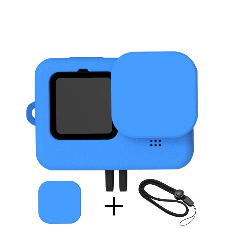 Per gopro hero 9 10 accessori neri custodia protettiva custodia morbida in gomma custodia protettiva in Silicone per go pro 9 10 nuovo accessorio: Blue Color