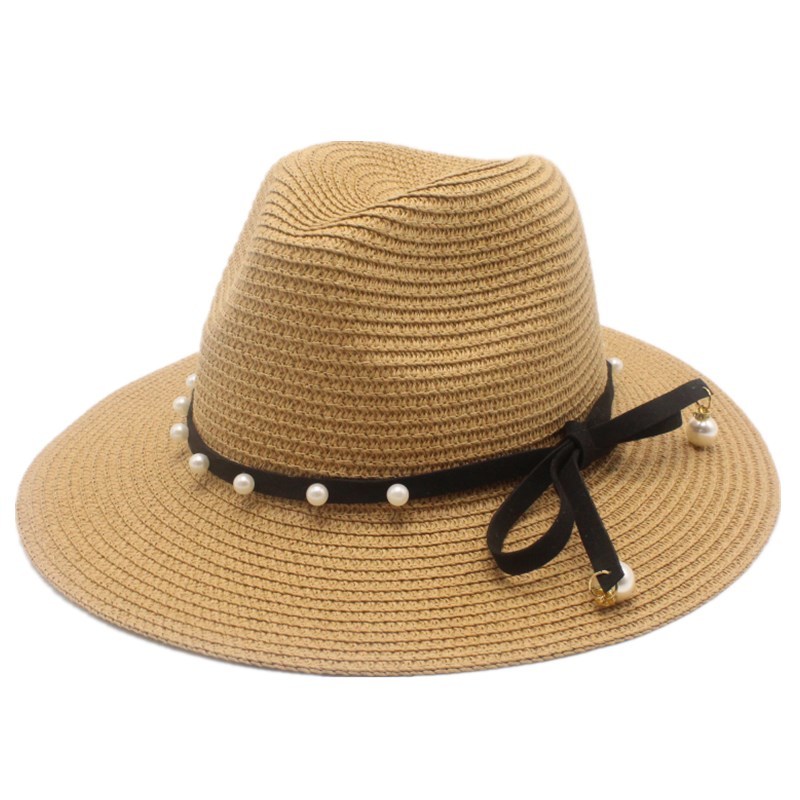 Summer Unisex sun Hat Casual Jazz Cap Color Trend Beach Vacation Sun Hats Cool Breathable Sun Cap For Men And Wowen: Khaki