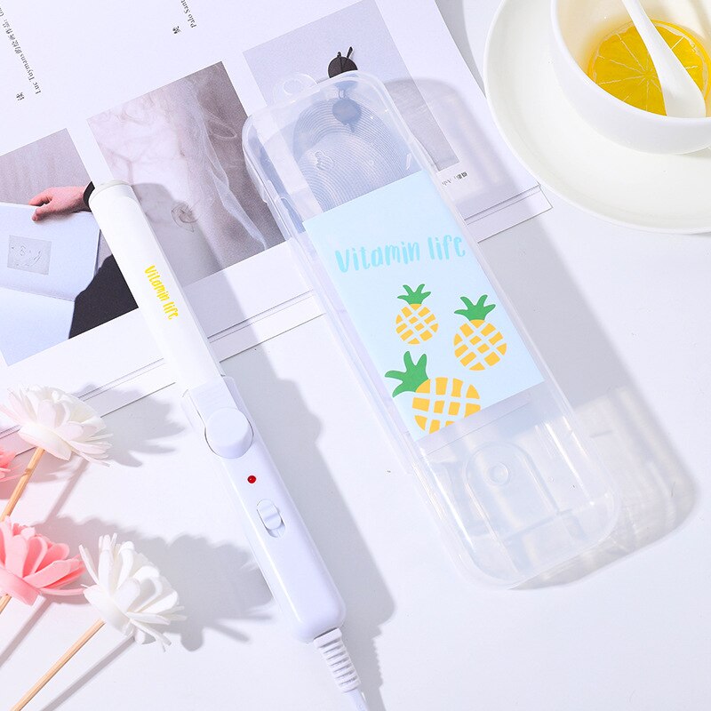 Mini palo para rizar el cabello con estampado de frutas, rizador de pelo eléctrico de pequeña potencia, herramientas de estilismo para el cabello: 2