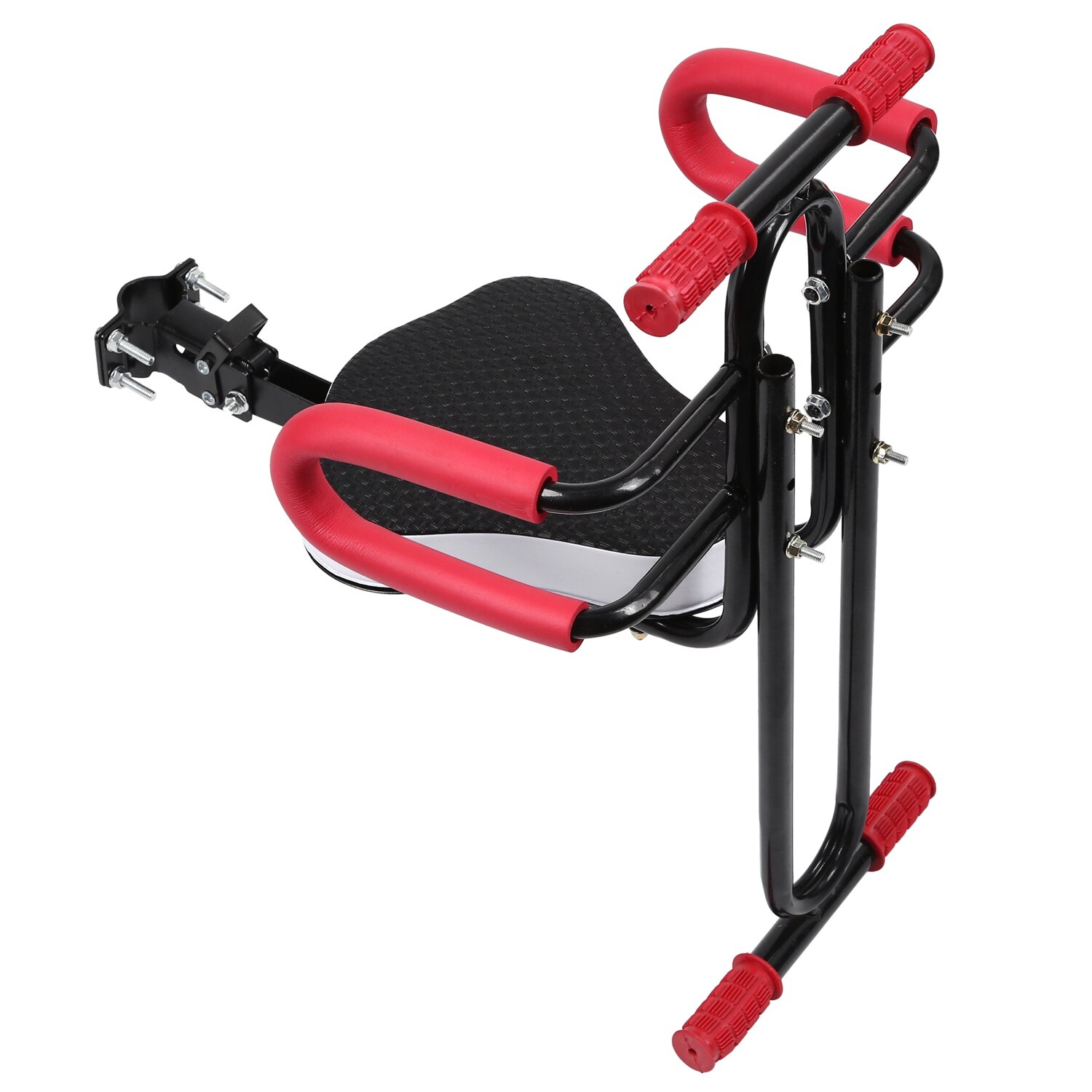 Silla de bicicleta eléctrica para niños, asiento de seguridad frontal con barra protectora de reposabrazos, Pedal, accesorios de ciclismo