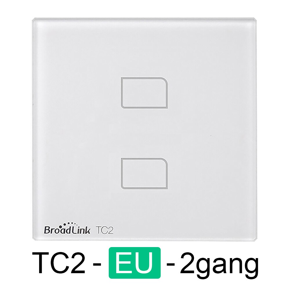 Broadlink interruptor de luz padrão tc2 1/2020, painel branco de design moderno, controle inteligente via rm pro rm4 pro: TC2 2gang EU