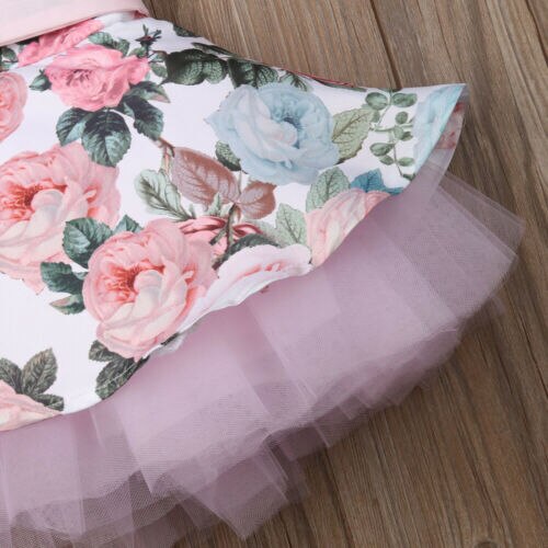 Peuter Baby Meisjes Prinses Jurk Bloem Kant Tutu Party Bruiloft Verjaardag Pageant Jurk Mouwloze Zomer Baby Meisje Kleding