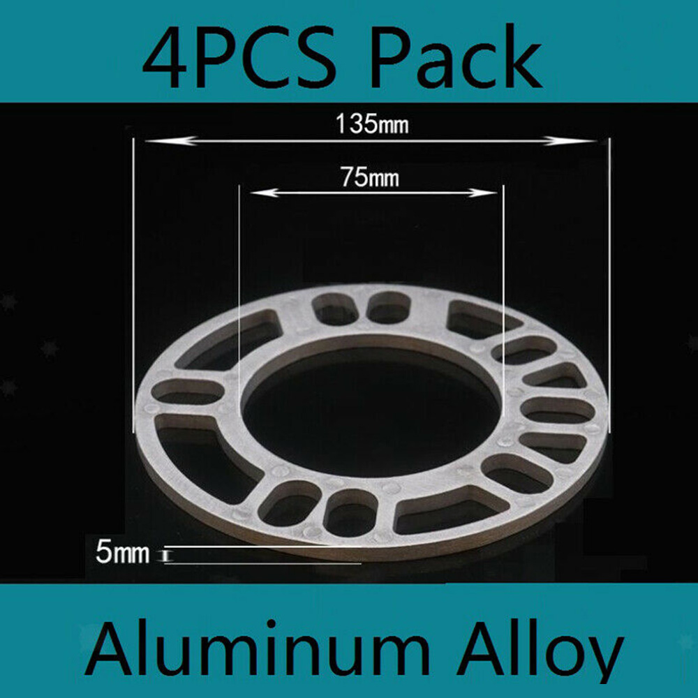 4 unids/set Durable aleación de aluminio 5mm Universal coche rueda espaciador adaptador junta de calce Auto reemplazo