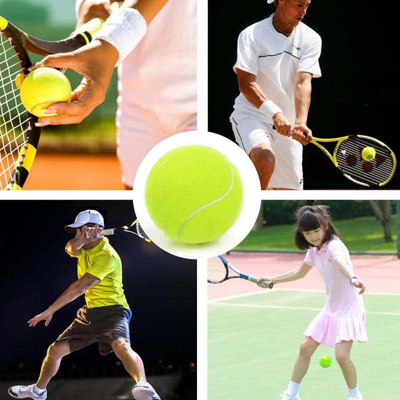 1pcs Tennis Ball Durable Tennis Rubber Practice Ball For Competition Training Exercises Elastic Fiber Rubber Outdoor Tennis Ball