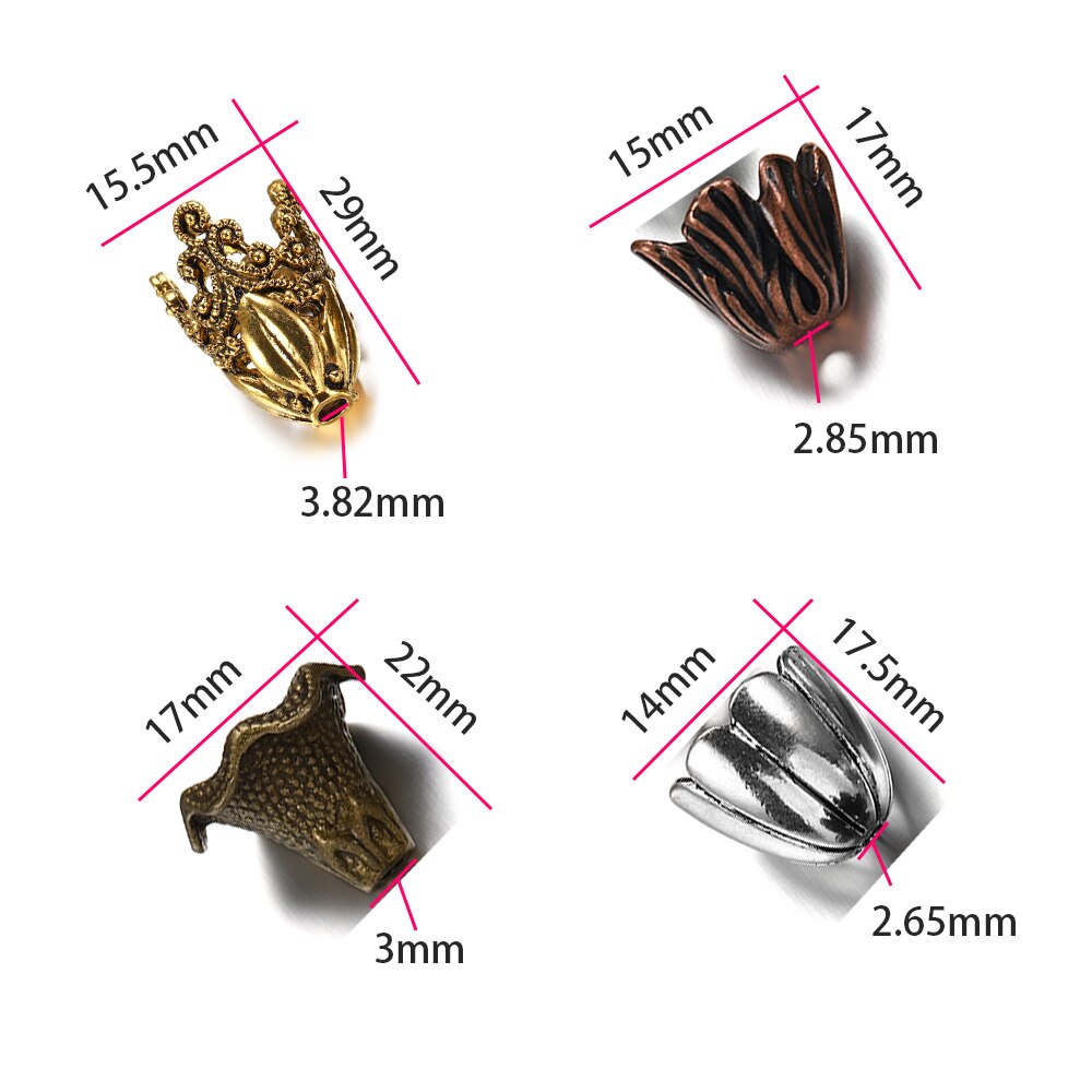 2 sztuk/partia Alloy starożytny złoty różne kształty kwiat koraliki czapki zaślepka złącza dla DIY kolczyki tworzenia biżuterii Accessroies