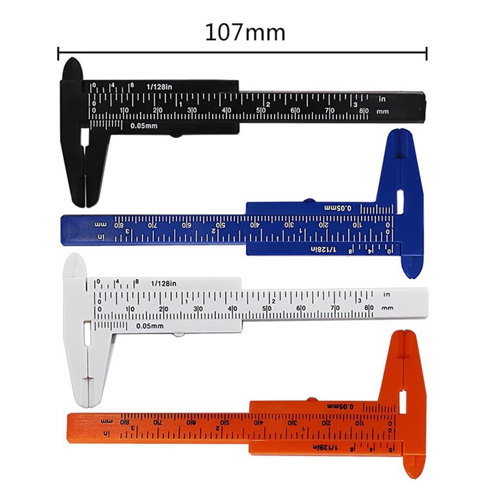 0-80mm Double Rule Scale Plastic Vernier Caliper Measuring Student Mini Tool Ruler