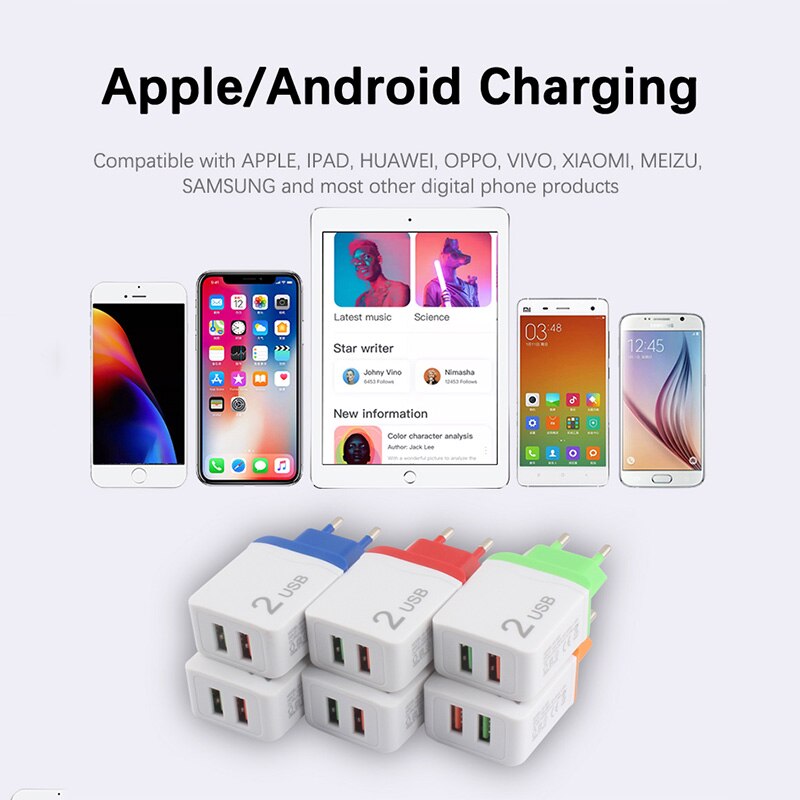 5V 2.1A ue wtyczka podwójna podwójna ładowarka usb wszystkie kabel usb robić telefonu komórkowego adapter robić samsunga s10 Huawei P30 zawodowiec uniwersalna ładowarka ścienna