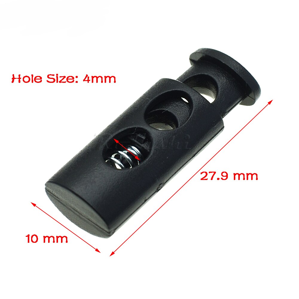 10pcs Plastic Cord Locks Toggle Clip Stopper Cord Buckle Widely Used For Clothing/Backback/ Paracord Black