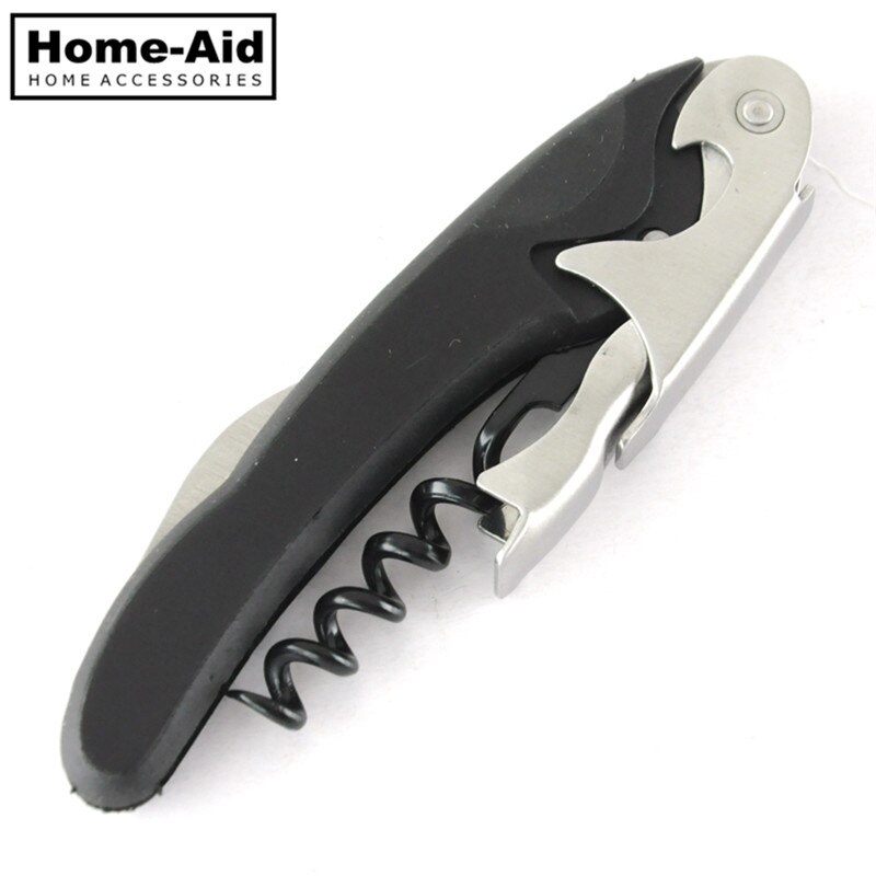 1Pc Roestvrij Plastic Wijn Schroef Corkscrew Opener Professionele Dubbele Scharnier Obers Wijn Fles Bier Cap Opener