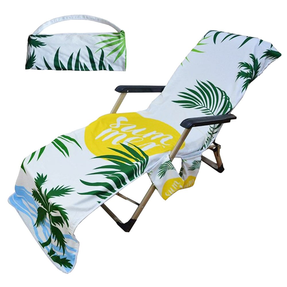 For Sun Lounger Foldable Hotel With Pockets Beach Chair Cover Patio Pool Vacation Soft No Sliding Sunbathing Washable Dustproof