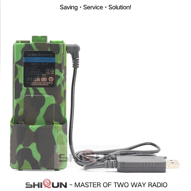 BL-5 Batteria Ad Alta 3800 mah Baofeng uv-5r Batteria Per Radio di Ricambio Originali bao feng 3800 mah Pufong UV 5R uv5r baofeng Accessori: Camo-USB Cable