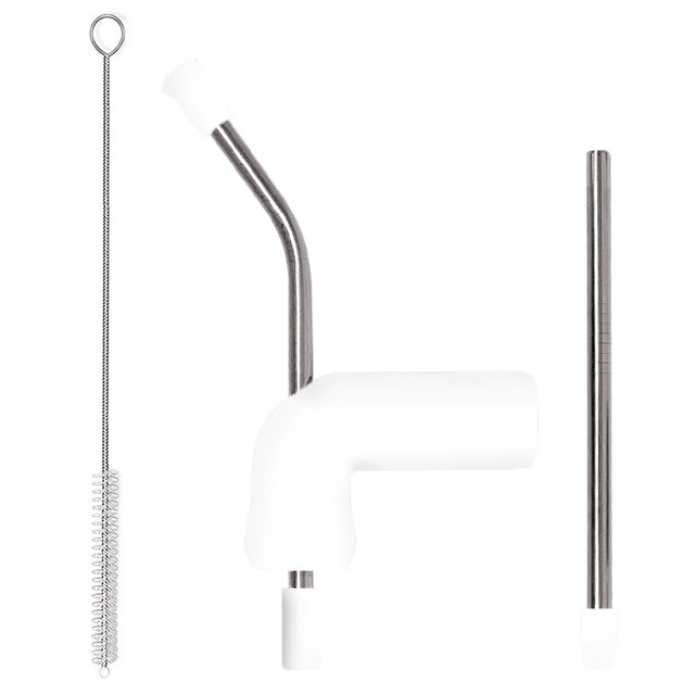 Snorkel-embudo de doble esnórquel para beber cerveza, dispensador para fiestas, festivales, Bar, novedad: 1 set White