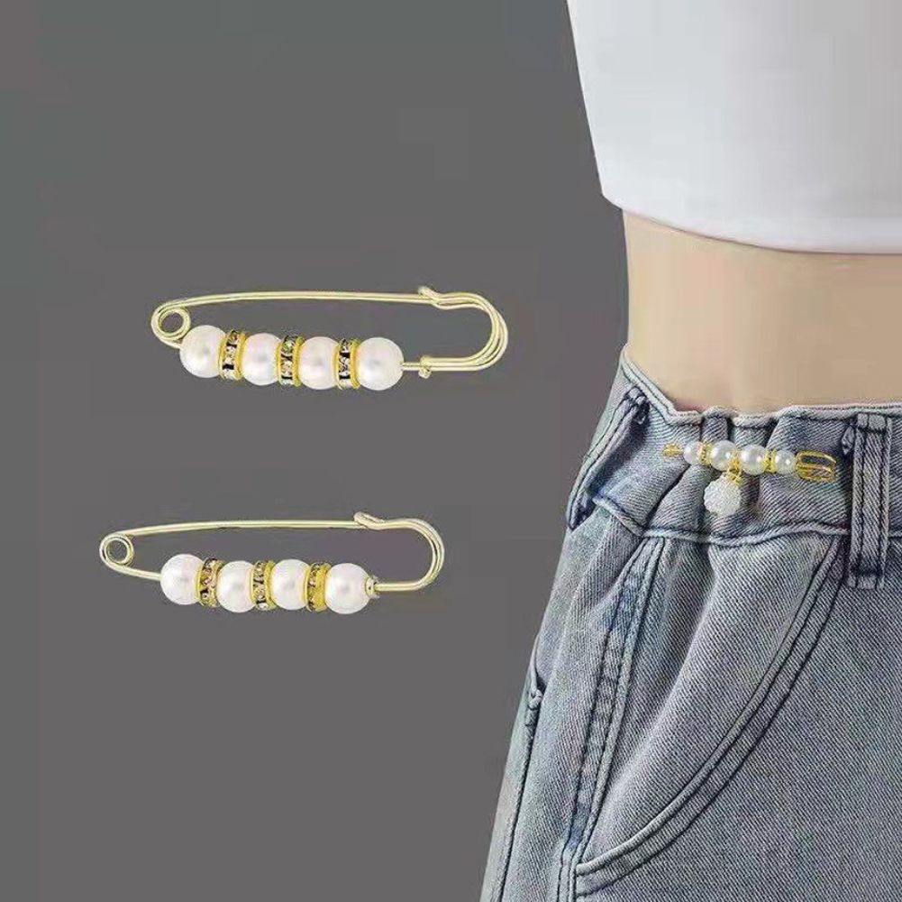 Alfileres joyería cintura hebilla fija accesorios de mujer vestido chal Clips pretina Pin ropa broches conjunto cintura Pin broche: YELLOW
