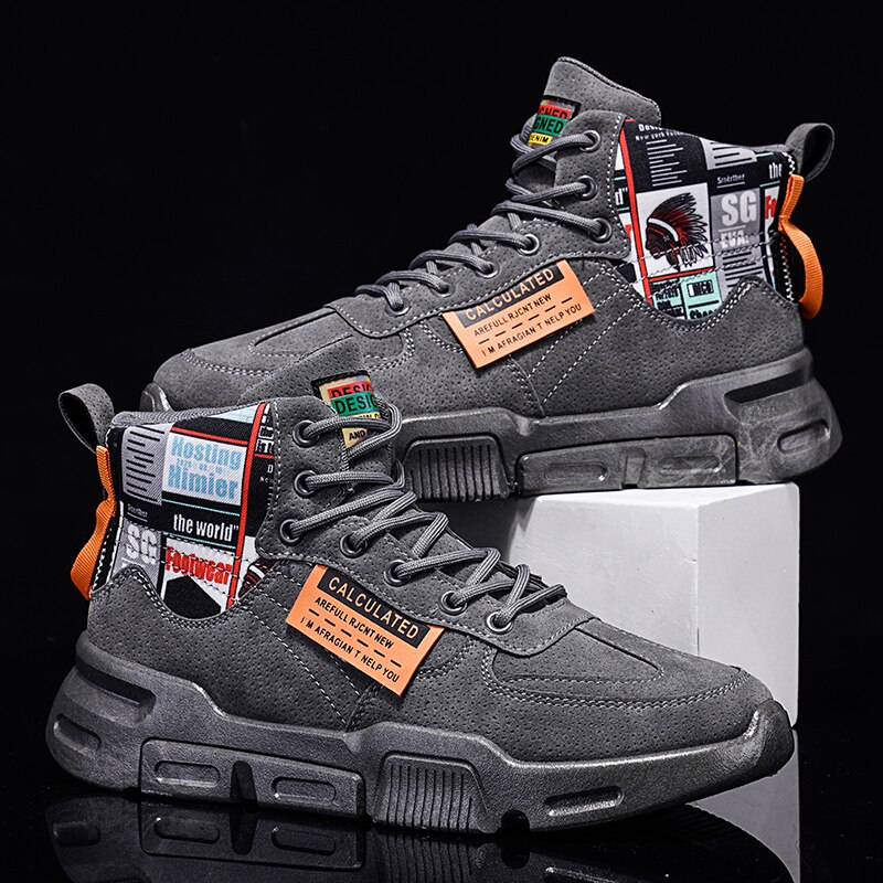 Hommes baskets haut Jogging chaussures hommes chaussures décontractées respirant chaussures de marche hommes vulcaniser chaussures chaussures légères chaussures populaires