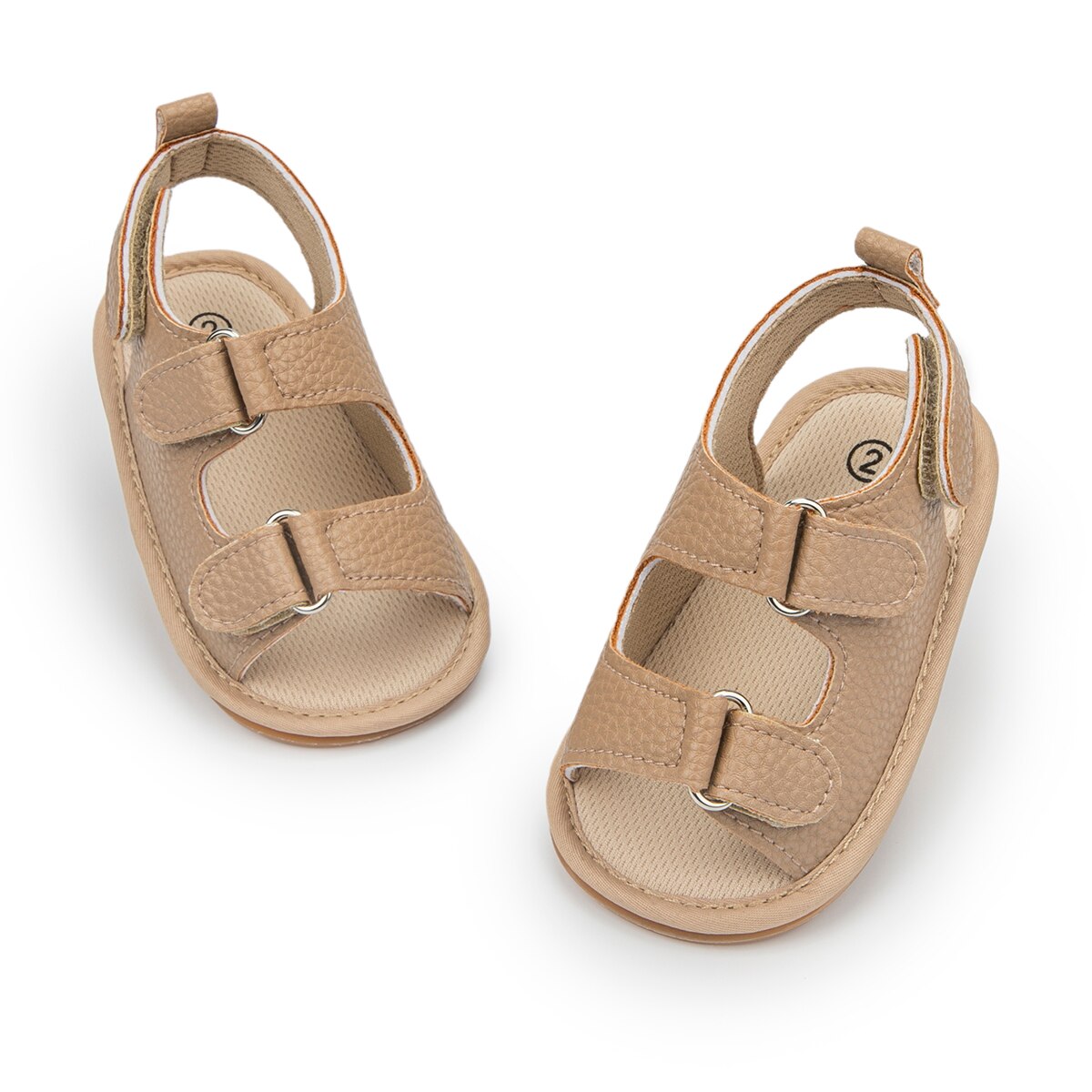 Sandales antidérapantes en toile PU pour bébé, baskets d'été à la pour garçon de 0 à 18 mois,: Kaki / 7-12 mois