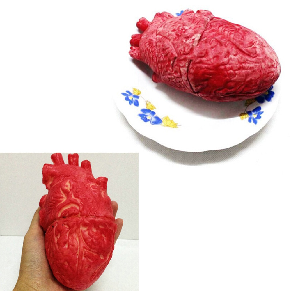 1PC Halloween entsetzlich Blutigen Durchtrennt Grusel unheimlich Menschliche Herz lebensgroß unheimlich Gefälschte Gummi blutig Körper Teil Halloween Dekorationen