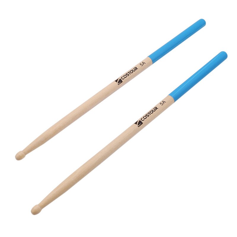 1 Pair Maple Wood Drum Sticks 5A Anti-slip Electronic Drum Rack Drumsticks Musical Sticks Percussion Instruments Accessories: blue 5A