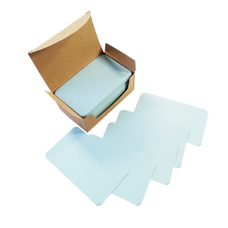 100 stk/parti kraftpapir kort blanke visitkort besked notat fest tak kort etiket bogmærker lærekort: Blå