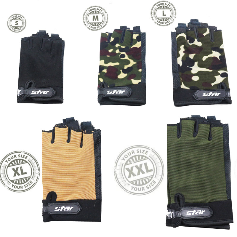 Longkeeper mænd kvinder fingerløse handsker skridsikre sportsvanter camo handsker til børn udendørs fitness halvfingerhandsker luva s-xxl