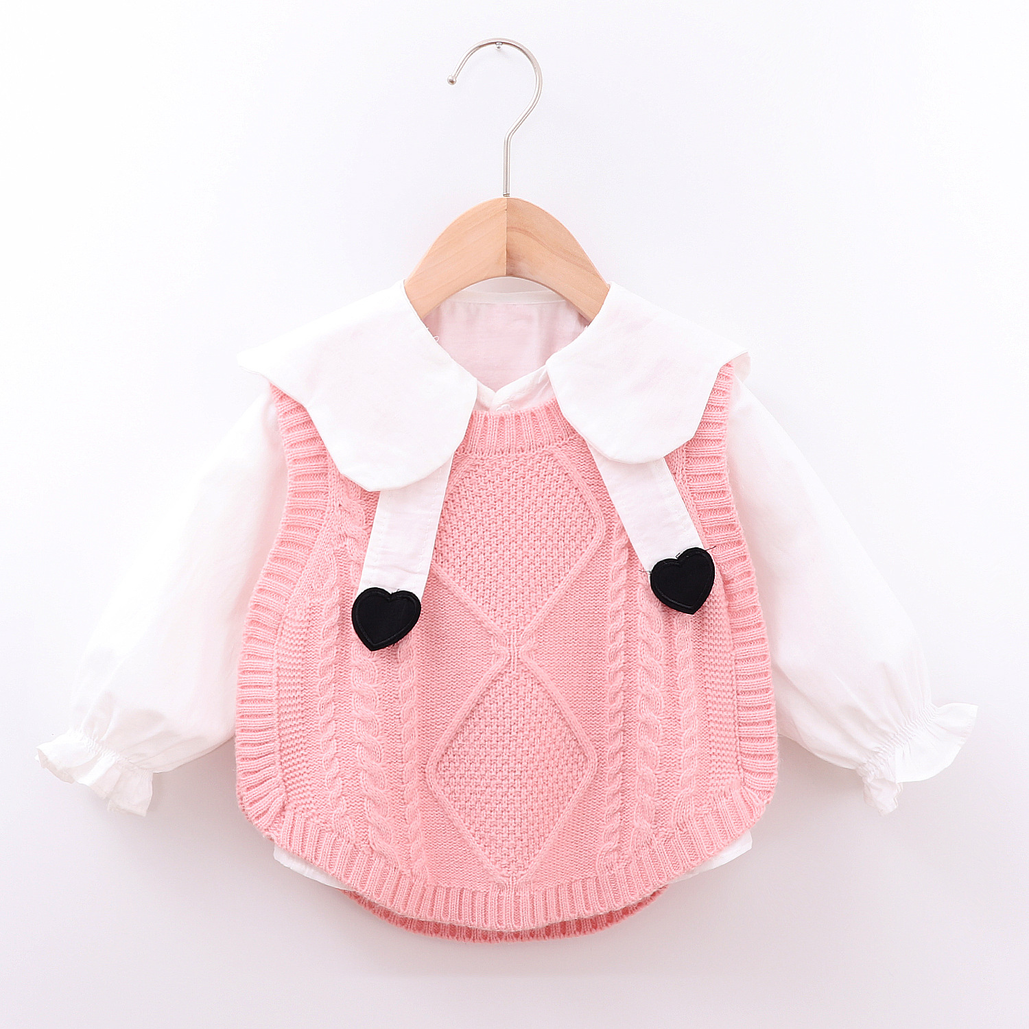 Recién Nacido niña dulce algodón ropa camisa y ropa de punto Ropa Camisetas Camiseta de manga larga algodón trajes: Rosa / 90