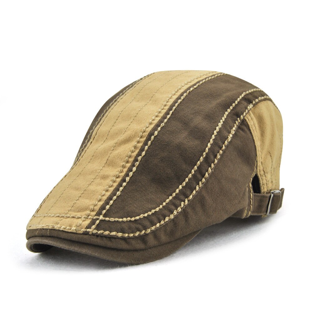 Jammont-Boina Retro con visera para hombre, gorro plano con visera de hiedra, de algodón suave, estilo Newsboy: Army Green