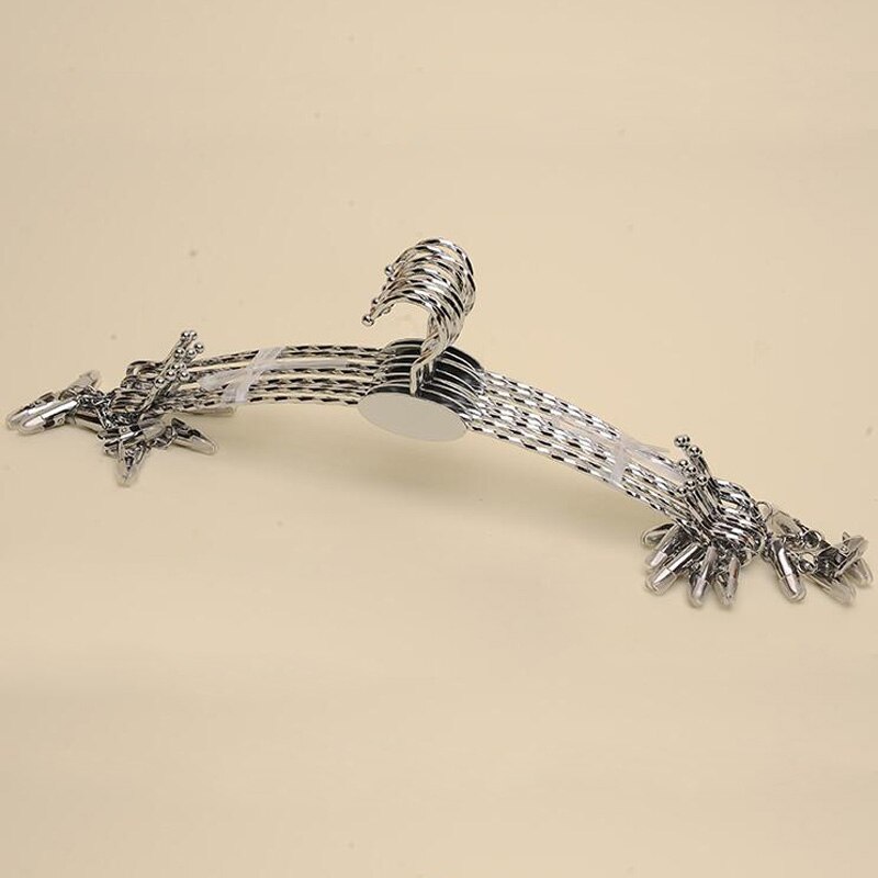 Sainwin 10 st/lot 28cm metallgalgar för klädsel byxor klämma underkläder bh galgar trosor klämmor klädhängare  (30 st burk logotyp): Silver 2