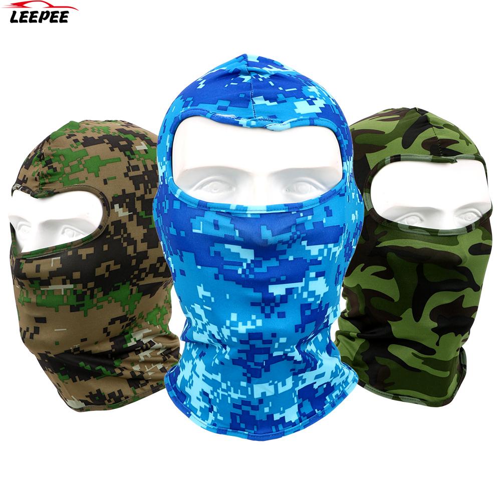Mascarilla facial de LICRA suave de secado rápido para motocicleta, máscara transpirable de camuflaje para ciclismo, esquí, Snowboard, deportes, cara completa y cuello, gorro de viento