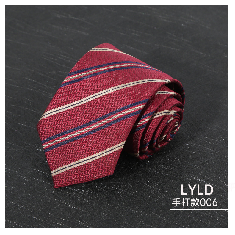 7CM Polyester Ties For Men Business Striped Blue Brown Neck Tie College Young Girls Neckties Party Shirt Collar Accessory Cravat: plum