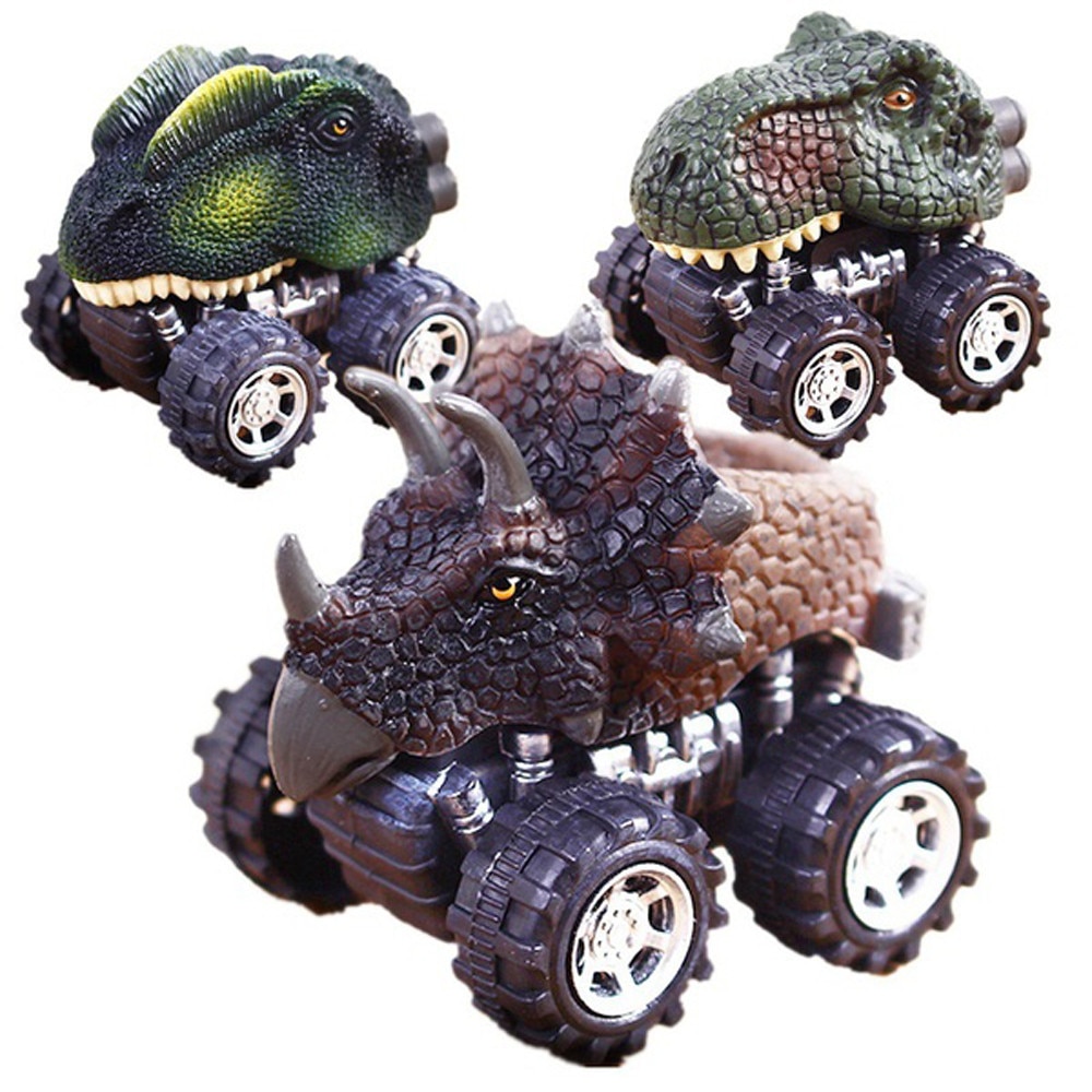 Mini Dinosaurus Speelgoed Model Pull Back Auto Grote Wiel Voertuigen Vrachtwagen Jongens Speelgoed Voor Kinderen Spelen Met Vrienden jouets # W