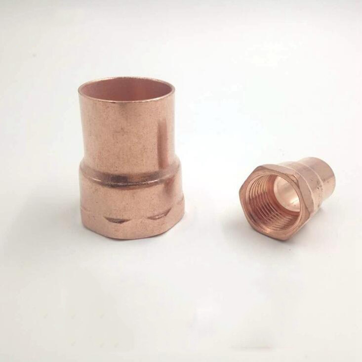 3 Pcs a Lot TP2 Copper NPT Purple Copper InternaThread Socket Welded Joint Water Pipe Air Conditioning American Fittings