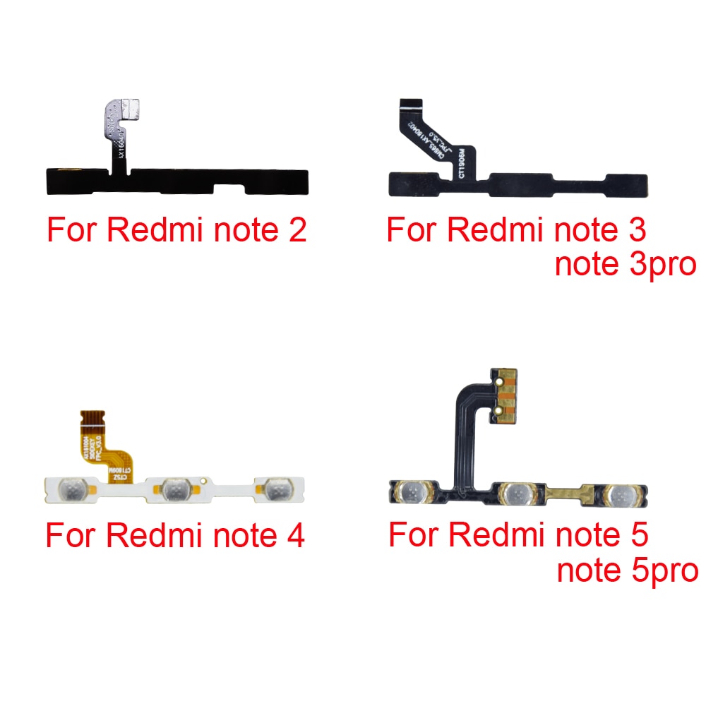 Cable flexible para botón de encendido para Xiaomi Redmi pro 4pro S2 3X 4X 4A 5A 3 4 5 pro, botón de encendido/apagado, Ket Flex para note 2 3 4 5, 1 Uds.