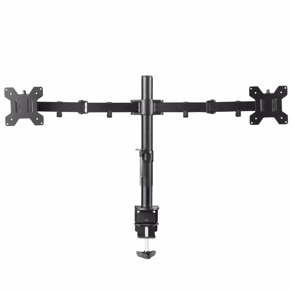 Suptek-soporte de montaje para Monitor LCD LED, totalmente ajustable, de doble brazo, para pantallas de 13 "-27" con inclinación de 15 grados MD6442