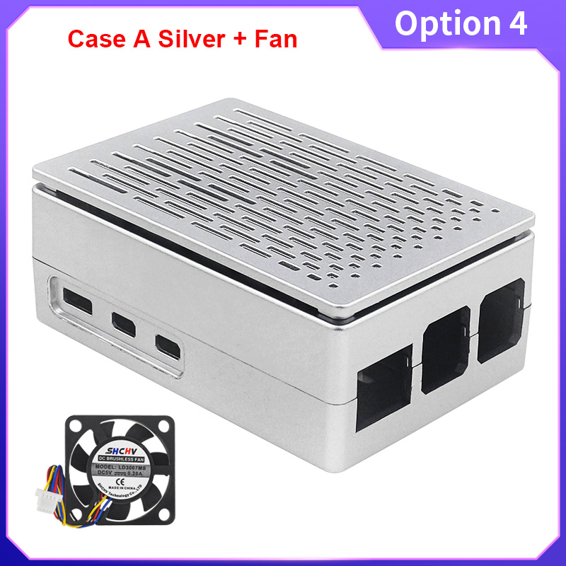 Raspberry Pi 5 ABS Case Black Silver Plastic Shell Optional PWM Cooling Fan Protection Box for Raspberry Pi 5: Blue