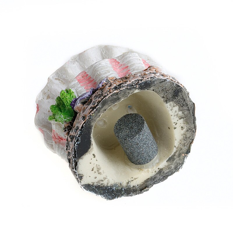 Shell Pearl &amp; Air Stone Aquarium Fish Tank Bubbler Shell Bubbling Ornament Decor