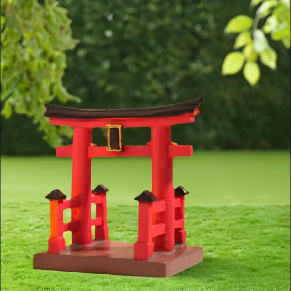 Puerta Torii en miniatura, templo japonés Shinto, jardín, Mini adorno arquitectónico asiático para casa, decoración de pecera, decoración china
