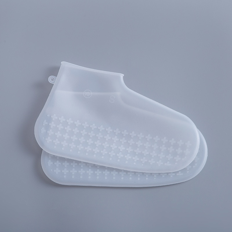 Thicken Silicone Rain Boots Waterproof Shoe Cover Transparent Non-Slip Rainproof Suit Impermeable Hombre Coat Women Universal: Rain Shoes 4 / (35-39)   24.5cm
